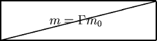 \begin{picture}(1,0.15)(0,0)
\thicklines
\put(0.3,0.05){\framebox (0.4,0.1){$m = \Gamma m_0$ }}
\put(0.3,0.05){\line(4,1){0.4}}
\end{picture}