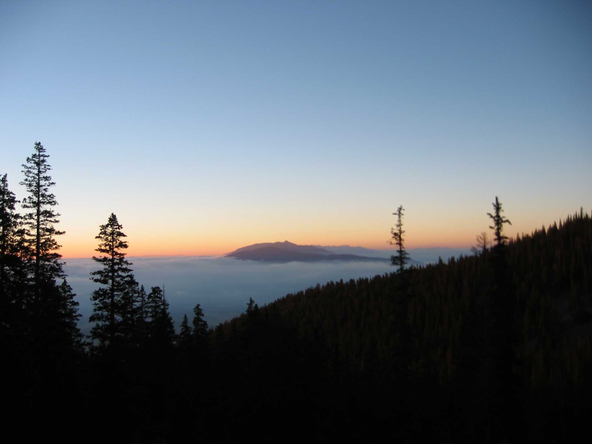 Sunrise on a scree pile