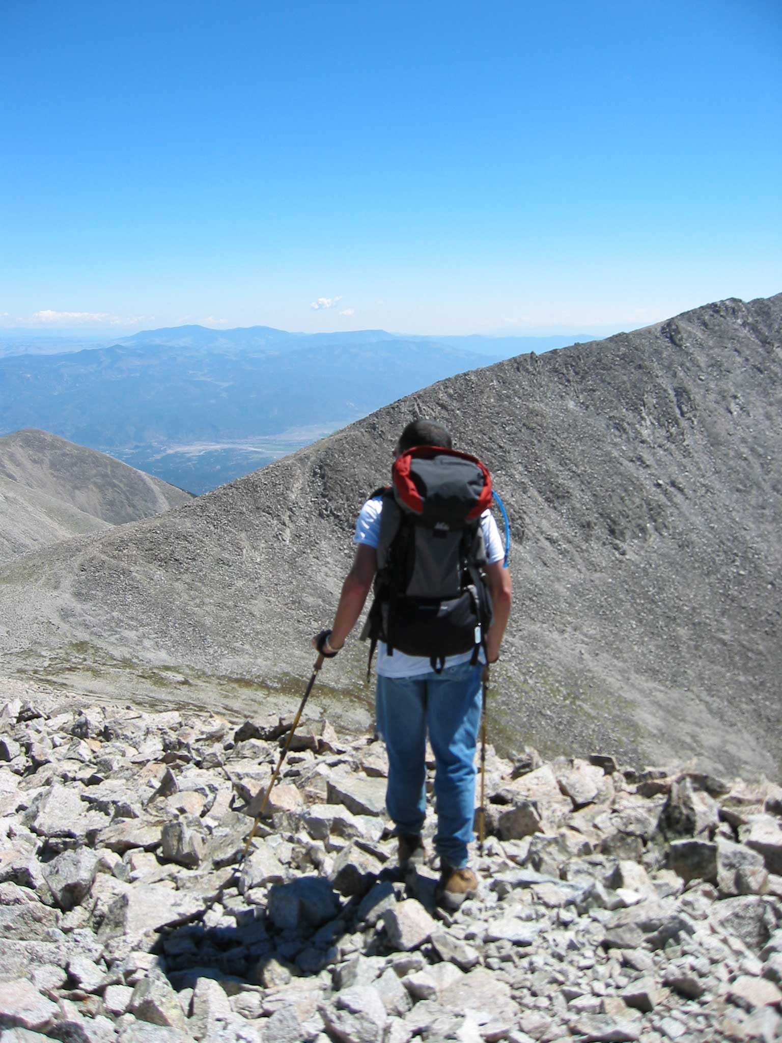 Jared approaching the ridge traverse