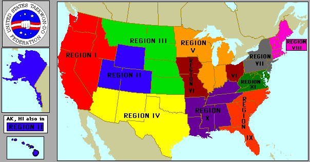 USTF regional map