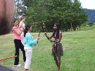 Trying to show us gringos how to throw a spear