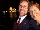 A happy couple and the Sydney Opera House in the background